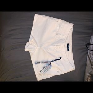 High waisted white shorts